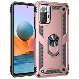 Husă blindată pentru Xiaomi Redmi Note 10 Pro, Nox Case Ring, roz rose gold