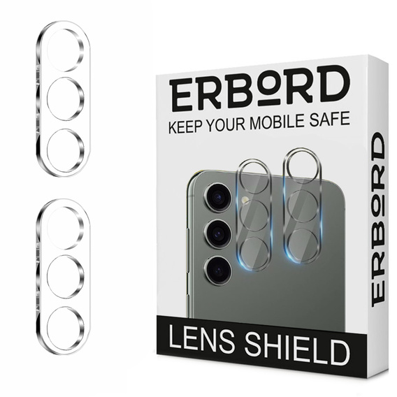 2x ERBORD sticlă călită ERBORD pentru camera pentru Samsung Galaxy S24, transparentă