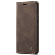 Husa CASEME pentru Xiaomi 12T / 12T Pro, Leather Wallet Case, maro