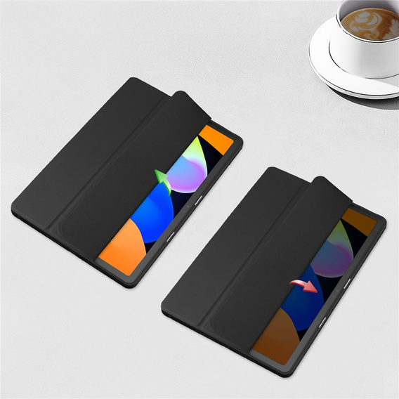 Husă pentru Lenovo Idea Tab 11" / Tab K11 11" (2 gen.), cu spate transparent și suport pentru stylus, negru