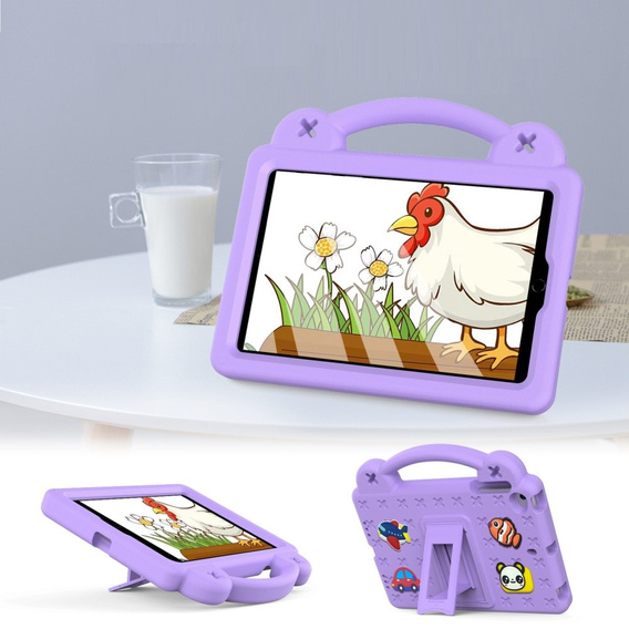 Husă pentru copii pentru iPad mini 7.9" 2019/2015/2014/2013/2012 (5/4/3/2/1 gen.), Cute Patterns, cu suport, violet