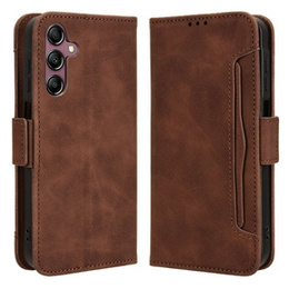 Cu clapetă pentru Samsung Galaxy A15 4G / 5G, Card Slot, maro