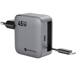 Încărcător de rețea Forcell F-Energy 45W GaN cu cablu USB-C