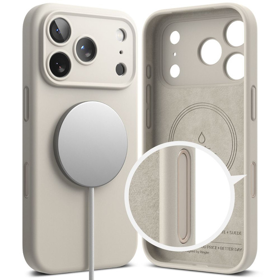 Carcasă Ringke pentru iPhone 17 Pro Max, Silicone Magnetic MagSafe, Stone