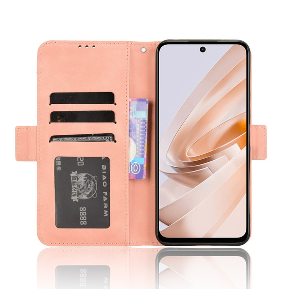 Cu clapetă pentru Xiaomi Redmi 13, Card Slot, roz