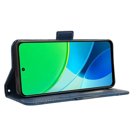 Cu clapetă pentru Vivo Y19s, Card Slot, albastru închis