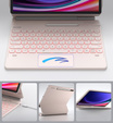 Husă tastatură pentru Samsung Galaxy Tab S7+ / S7 FE / S9+ / S8+ / S9 FE+ / S10+, Dexnor Magnetic Keyboard Touchpad, roz