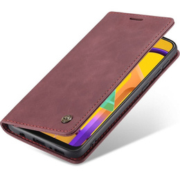 Husa CASEME pentru Samsung Galaxy M21, Leather Wallet Case, maroon