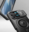 Husă blindată pentru iPhone 16 Pro Max, Dexnor CamProtect MagSafe, negru (Două rame)