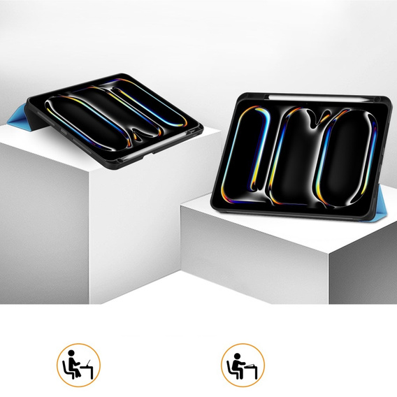Husă pentru iPad Pro 11" 2024 (5 gen.), Smartcase cu spațiu pentru stylus, albastru