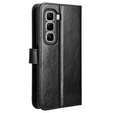 Cu clapetă pentru Infinix Hot 50 Pro+ 4G, Crazy Horse Wallet, negru