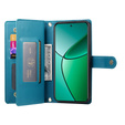Cu clapetă pentru Oppo Reno 13F 5G, Wallet Zipper Pocket, albastru