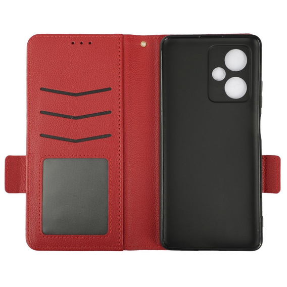 Cu clapetă pentru Xiaomi Redmi Note 12 5G / POCO X5 5G, Wallet Litchi Magnet, roșu