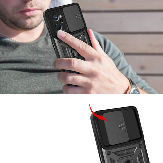 Husă blindată pentru Realme 9i / Oppo A96, CamShield Slide, negru