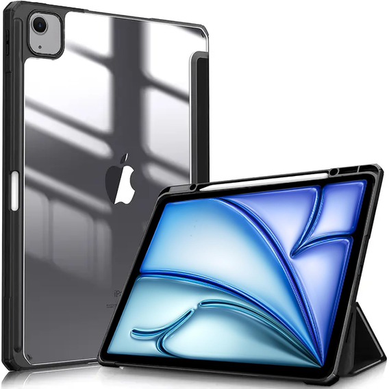Husă pentru iPad Air 13" 2025/2024 (7/6 gen.), Smartcase Hybrid, cu spațiu pentru stylus, negru