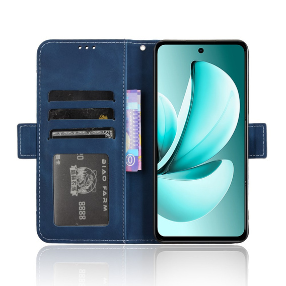 Cu clapetă pentru Realme C71, Card Slot, albastru închis