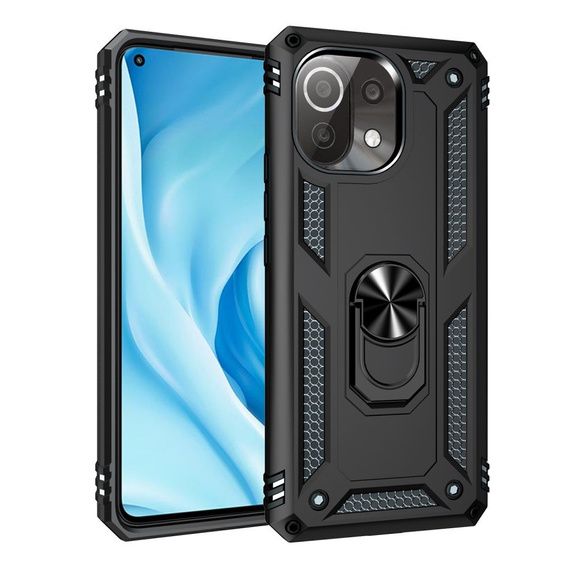 Husă blindată pentru Xiaomi Mi 11 Lite / Mi 11 Lite 5G / 11 Lite 5G NE, Nox Case Ring, negru