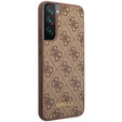 GUESS Huse pentru Samsung Galaxy S23, 4G Metal Gold Logo, maro