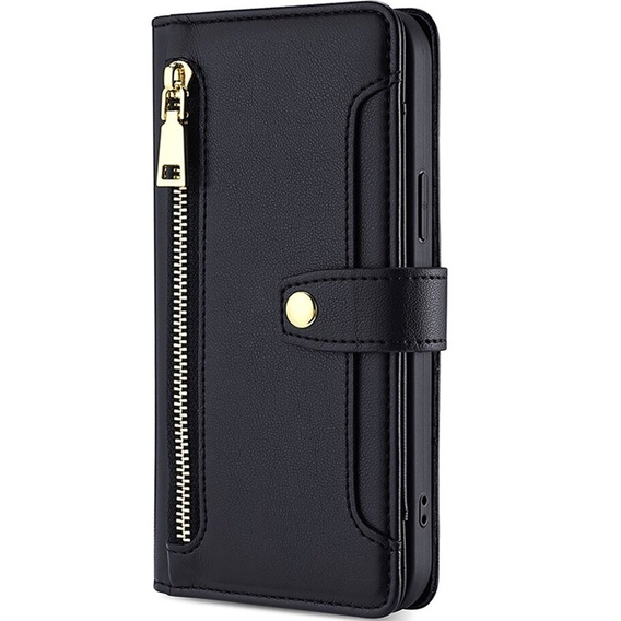 Cu clapetă pentru Honor Magic5 Lite, Wallet Zipper Pocket, negru