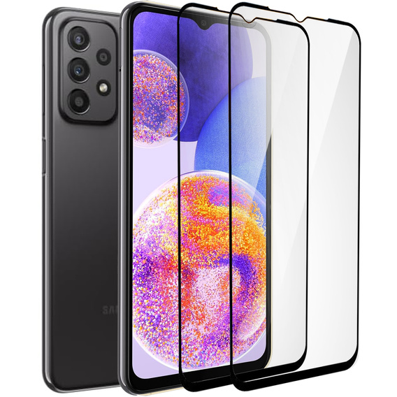 2x sticlă călită pentru Samsung Galaxy A23 4G/5G, ERBORD 3D pentru întregul display