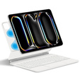 Husă de tastatură pentru iPad Pro 13" 2024, Magnetic Keyboard Touchpad, alb