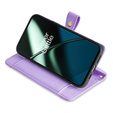 Cu clapetă pentru OnePlus 12 5G, Wallet Zipper Pocket, violet