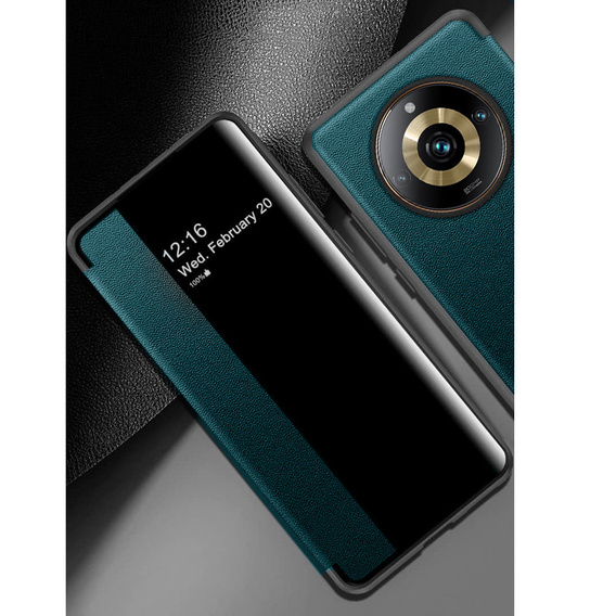 Husă cu clapetă pentru Realme 11 Pro 5G / 11 Pro+ 5G, Side View, verde