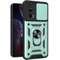 Husă blindată pentru Xiaomi Poco F5 Pro, CamShield Slide, verde