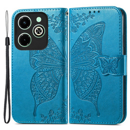 Cu clapetă pentru Infinix Hot 40i, Butterfly, albastru
