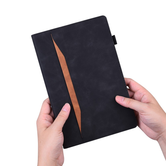 Husă pentru Samsung Galaxy Tab S10 FE+ Plus, Classic, cu spațiu pentru stylus, negru