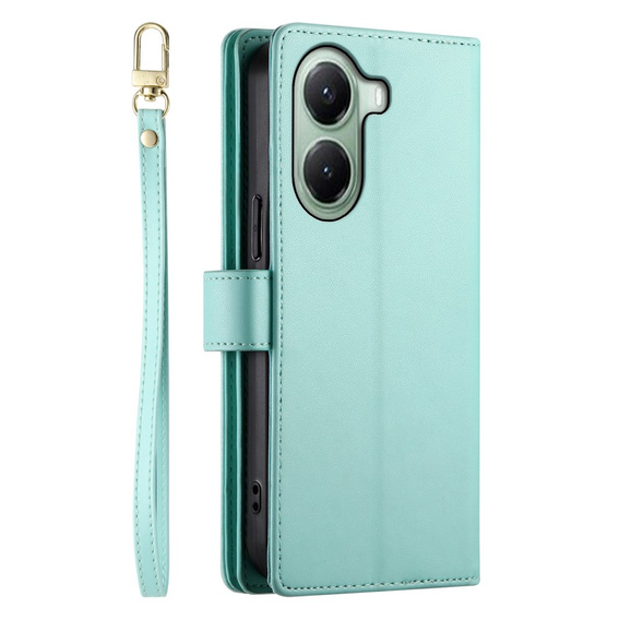 Cu clapetă pentru Xiaomi Poco X7 Pro 5G, Wallet Zipper Pocket, verde