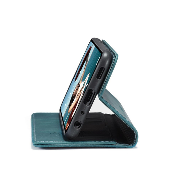Husa CASEME pentru Samsung Galaxy A12 / M12 / A12 2021, Leather Wallet Case, albastru