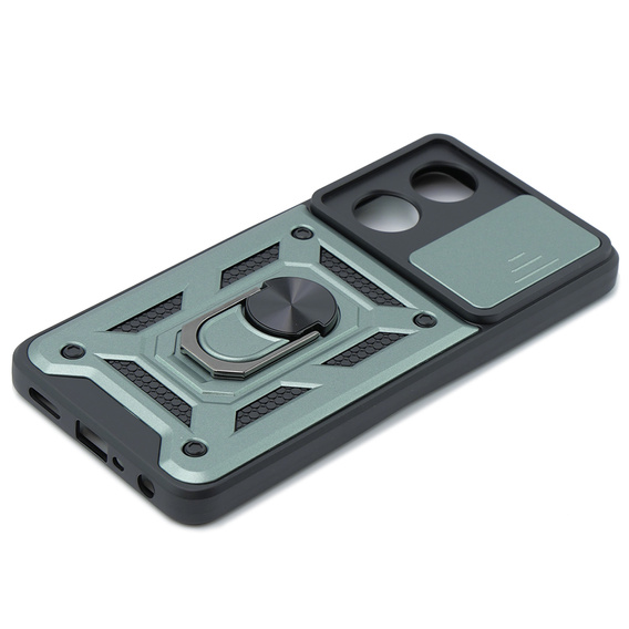 Husă blindată pentru Oppo A58 4G, CamShield Slide, verde