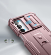 Husă blindată pentru Samsung Galaxy A16, Dexnor Full Body (Two Frames), roz