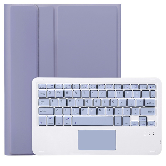Carcasă + tastatură Samsung Galaxy Tab A9+, Leather Pen Slot TouchPad, violet
