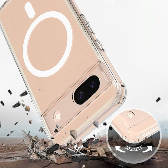 Husă pentru Google Pixel 8A, Fusion Hybrid Case, pentru MagSafe, transparentă