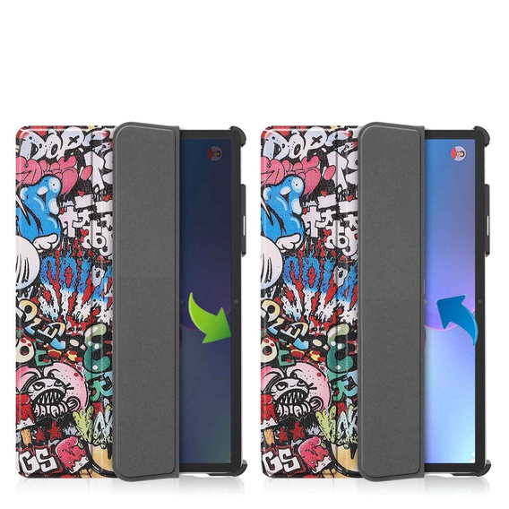 Husă pentru Lenovo Tab P11 Pro Gen 2 TB132FU TB132XU 11.2", cu clapetă, graffiti