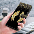 Cu clapetă pentru Xiaomi Redmi Note 12 4G, Wallet Wings, de aur