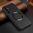 Huse pentru Samsung Galaxy A56 5G, Leather Hybrid MagSafe, negru