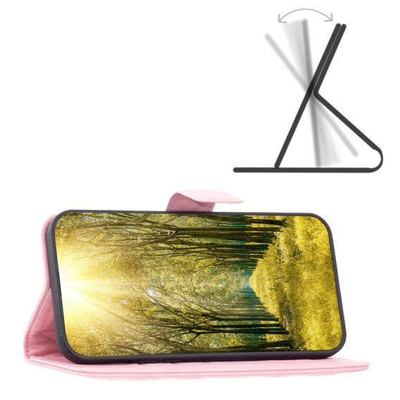 Cu clapetă pentru Motorola Edge 50 Pro 5G, Wallet, BINFEN COLOR, roz