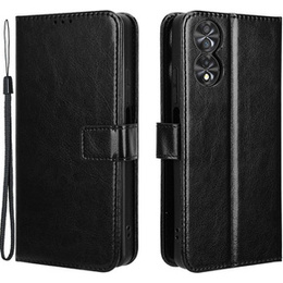 Cu clapetă pentru TCL 40 NxtPaper, Crazy Horse Wallet, negru