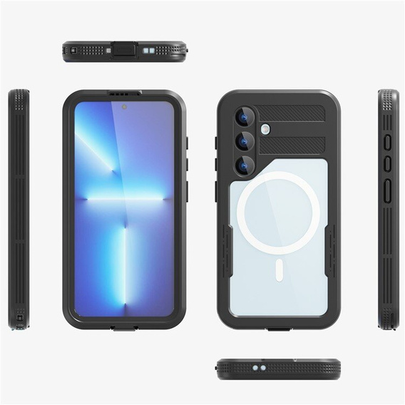 Husă impermeabilă pentru Samsung Galaxy S24, Redpepper, pentru MagSafe, negru