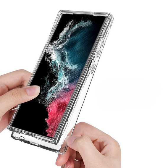 Carcasă pentru Samsung Galaxy S23 Ultra, Shockproof, cu folie, transparentă