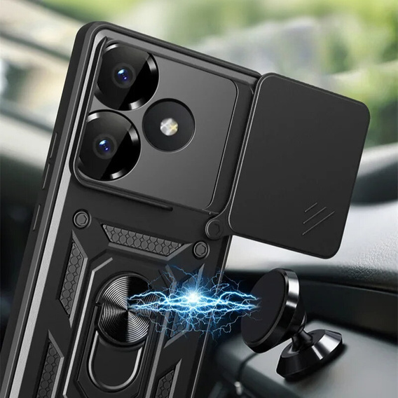 Husă blindată pentru Xiaomi Redmi 13, CamShield Slide, negru