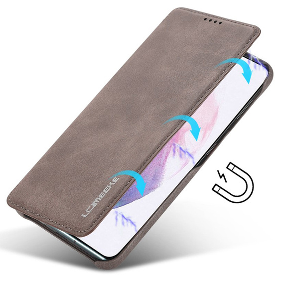 Cu clapetă pentru Samsung Galaxy S22+ Plus 5G, LC.IMEEKE, cafea