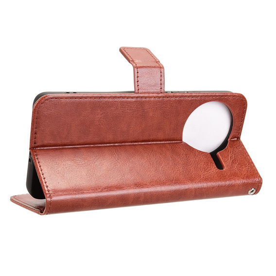 Cu clapetă pentru Xiaomi Poco F7 Pro, Crazy Horse Wallet, maro