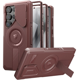 Husă blindată pentru Samsung Galaxy S25 Ultra, Dexnor CamProtect MagSafe, roșu (Două rame)