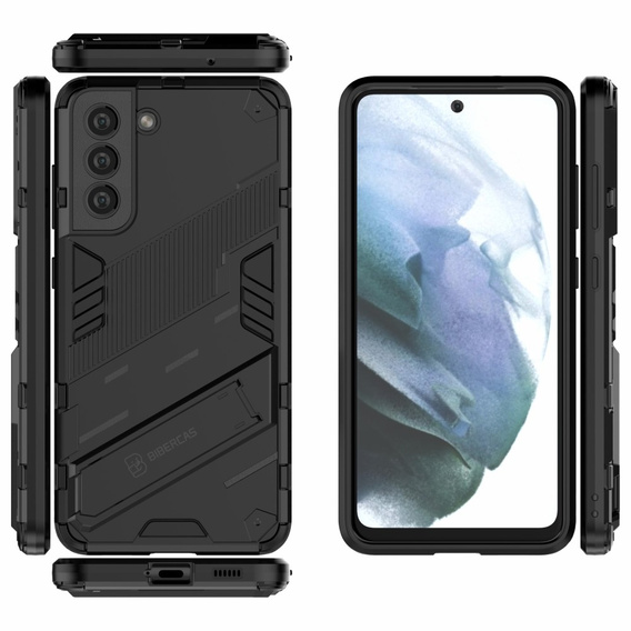 Husa pentru Samsung Galaxy S21 FE, Military kickstand, albastru