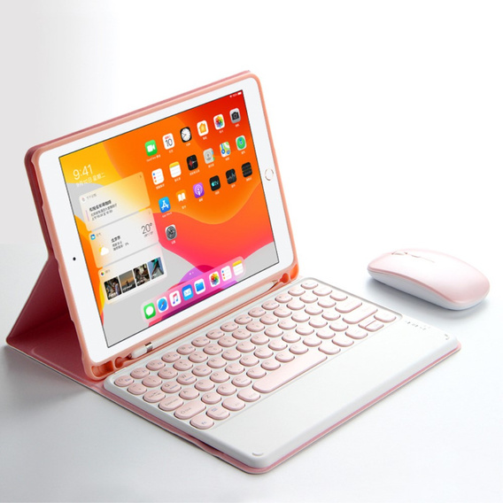 Carcasă + tastatură iPad Pro 11 2021 / 2018, iPad Air 10.9 4 2020 / 5 2022, Pen Slot, roz rose gold