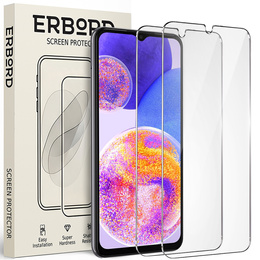 2x sticlă călită pentru Samsung Galaxy A23 4G/5G, ERBORD 9H Hard Glass pe ecran